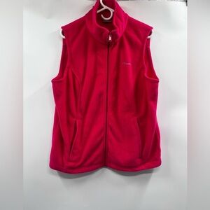 COLUMBIA Vest Womens Small Fleece Full Zip Pink Zipper Pockets